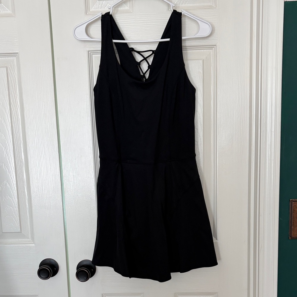 JoyLab Black Sleeveless Mini Dress with Crisscross Back